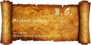 Michna Oxána névjegykártya